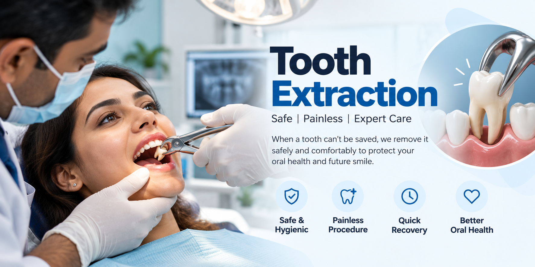 Tooth extraction treatment at DentistArk dental clinic in Sainikpuri, Secunderabad.